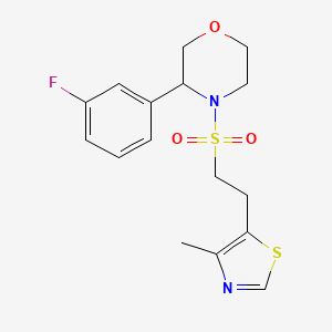 3-(3-Fluorophenyl)-4-[2-(4-methyl-1,3-thiazol-5-yl)ethylsulfonyl]morpholine