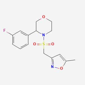 3-(3-Fluorophenyl)-4-[(5-methyl-1,2-oxazol-3-yl)methylsulfonyl]morpholine