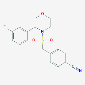 4-[[3-(3-Fluorophenyl)morpholin-4-yl]sulfonylmethyl]benzonitrile