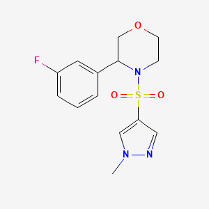 3-(3-Fluorophenyl)-4-(1-methylpyrazol-4-yl)sulfonylmorpholine