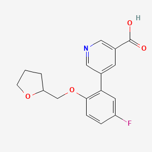 5-[5-Fluoro-2-(oxolan-2-ylmethoxy)phenyl]pyridine-3-carboxylic acid