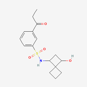 N-(3-hydroxyspiro[3.3]heptan-1-yl)-3-propanoylbenzenesulfonamide