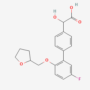 2-[4-[5-Fluoro-2-(oxolan-2-ylmethoxy)phenyl]phenyl]-2-hydroxyacetic acid