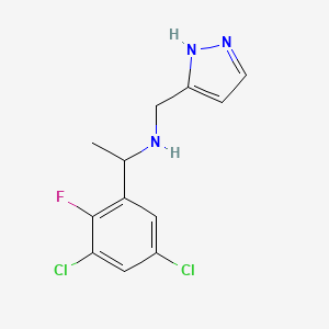 1-(3,5-dichloro-2-fluorophenyl)-N-(1H-pyrazol-5-ylmethyl)ethanamine