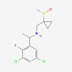 1-(3,5-dichloro-2-fluorophenyl)-N-[(1-methylsulfinylcyclopropyl)methyl]ethanamine