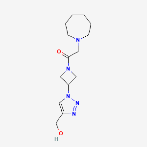 2-(Azepan-1-yl)-1-[3-[4-(hydroxymethyl)triazol-1-yl]azetidin-1-yl]ethanone