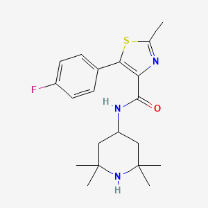 5-(4-fluorophenyl)-2-methyl-N-(2,2,6,6-tetramethylpiperidin-4-yl)-1,3-thiazole-4-carboxamide