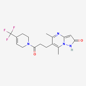 5,7-dimethyl-6-[3-oxo-3-[4-(trifluoromethyl)-3,6-dihydro-2H-pyridin-1-yl]propyl]-1H-pyrazolo[1,5-a]pyrimidin-2-one