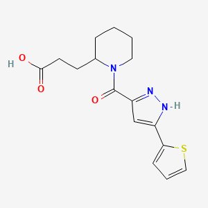 3-[1-(5-thiophen-2-yl-1H-pyrazole-3-carbonyl)piperidin-2-yl]propanoic acid