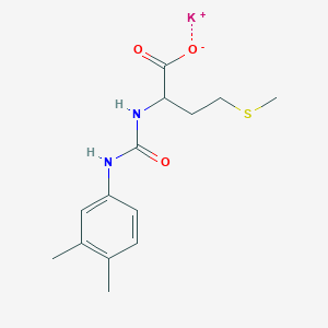 molecular formula C14H19KN2O3S B7017531 Potassium;2-[(3,4-dimethylphenyl)carbamoylamino]-4-methylsulfanylbutanoate 