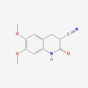 molecular formula C12H12N2O3 B070178 6,7-Dimethoxy-3-cyano-3,4-dihydrocarbostyril CAS No. 175988-86-0