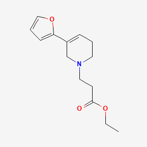 molecular formula C14H19NO3 B7018727 ethyl 3-[5-(furan-2-yl)-3,6-dihydro-2H-pyridin-1-yl]propanoate 