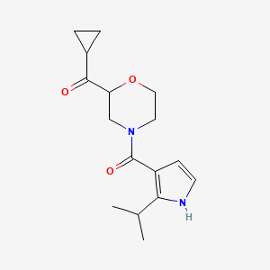 molecular formula C16H22N2O3 B7018947 cyclopropyl-[4-(2-propan-2-yl-1H-pyrrole-3-carbonyl)morpholin-2-yl]methanone 