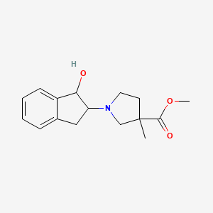 molecular formula C16H21NO3 B7019186 methyl 1-(1-hydroxy-2,3-dihydro-1H-inden-2-yl)-3-methylpyrrolidine-3-carboxylate 