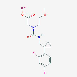 molecular formula C16H19F2KN2O4 B7019737 Potassium;2-[[1-(2,4-difluorophenyl)cyclopropyl]methylcarbamoyl-(2-methoxyethyl)amino]acetate 