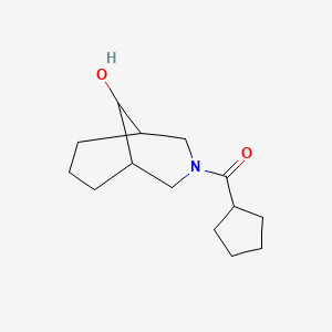 molecular formula C14H23NO2 B7020235 Cyclopentyl-(9-hydroxy-3-azabicyclo[3.3.1]nonan-3-yl)methanone 