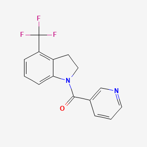 molecular formula C15H11F3N2O B7020421 Pyridin-3-yl-[4-(trifluoromethyl)-2,3-dihydroindol-1-yl]methanone 