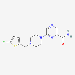 6-[4-[(5-Chlorothiophen-2-yl)methyl]piperazin-1-yl]pyrazine-2-carboxamide