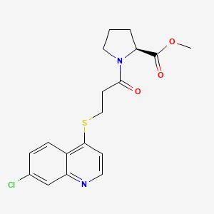 molecular formula C18H19ClN2O3S B7021994 methyl (2S)-1-[3-(7-chloroquinolin-4-yl)sulfanylpropanoyl]pyrrolidine-2-carboxylate 