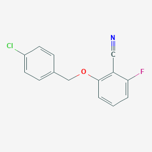 molecular formula C14H9ClFNO B070222 2-氟-6-(4-氯苄氧基)苯甲腈 CAS No. 175204-10-1