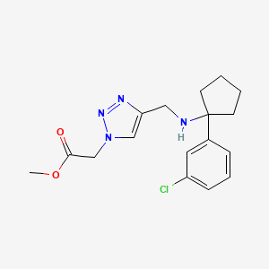 molecular formula C17H21ClN4O2 B7022287 Methyl 2-[4-[[[1-(3-chlorophenyl)cyclopentyl]amino]methyl]triazol-1-yl]acetate 