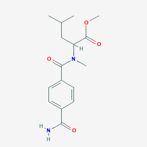 molecular formula C16H22N2O4 B7022356 Methyl 2-[(4-carbamoylbenzoyl)-methylamino]-4-methylpentanoate 