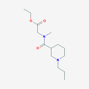 molecular formula C14H26N2O3 B7023138 Ethyl 2-[methyl-(1-propylpiperidine-3-carbonyl)amino]acetate 