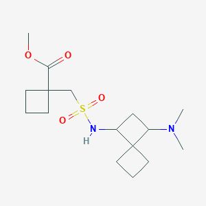 molecular formula C16H28N2O4S B7023180 Methyl 1-[[3-(dimethylamino)spiro[3.3]heptan-1-yl]sulfamoylmethyl]cyclobutane-1-carboxylate 