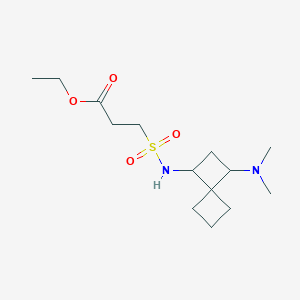 molecular formula C14H26N2O4S B7023183 Ethyl 3-[[3-(dimethylamino)spiro[3.3]heptan-1-yl]sulfamoyl]propanoate 