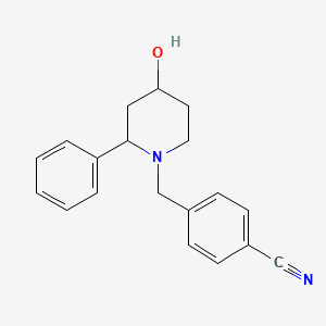 4-[(4-Hydroxy-2-phenylpiperidin-1-yl)methyl]benzonitrile