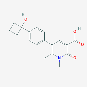 5-[4-(1-Hydroxycyclobutyl)phenyl]-1,6-dimethyl-2-oxopyridine-3-carboxylic acid