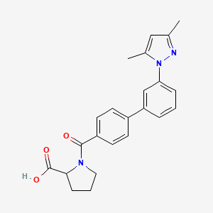 1-[4-[3-(3,5-Dimethylpyrazol-1-yl)phenyl]benzoyl]pyrrolidine-2-carboxylic acid