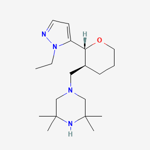 1-[[(2R,3S)-2-(2-ethylpyrazol-3-yl)oxan-3-yl]methyl]-3,3,5,5-tetramethylpiperazine