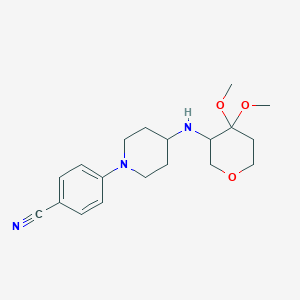 4-[4-[(4,4-Dimethoxyoxan-3-yl)amino]piperidin-1-yl]benzonitrile