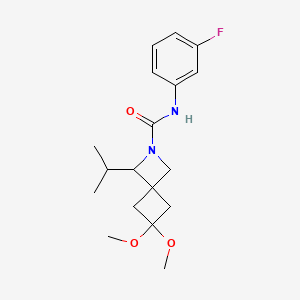 N-(3-fluorophenyl)-6,6-dimethoxy-3-propan-2-yl-2-azaspiro[3.3]heptane-2-carboxamide