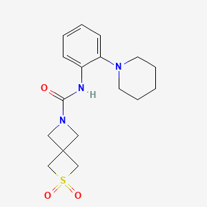 2,2-dioxo-N-(2-piperidin-1-ylphenyl)-2lambda6-thia-6-azaspiro[3.3]heptane-6-carboxamide