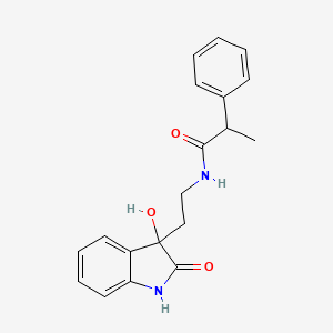 N-[2-(3-hydroxy-2-oxo-1H-indol-3-yl)ethyl]-2-phenylpropanamide