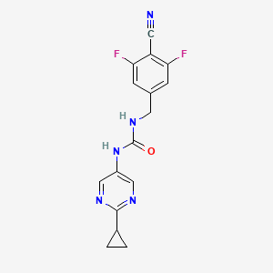 1-[(4-Cyano-3,5-difluorophenyl)methyl]-3-(2-cyclopropylpyrimidin-5-yl)urea