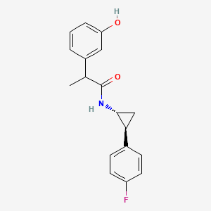 N-[(1R,2S)-2-(4-fluorophenyl)cyclopropyl]-2-(3-hydroxyphenyl)propanamide