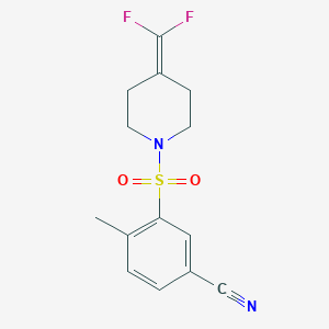 3-[4-(Difluoromethylidene)piperidin-1-yl]sulfonyl-4-methylbenzonitrile