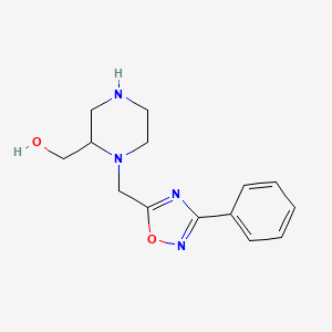 [1-[(3-Phenyl-1,2,4-oxadiazol-5-yl)methyl]piperazin-2-yl]methanol