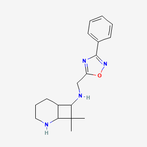 8,8-dimethyl-N-[(3-phenyl-1,2,4-oxadiazol-5-yl)methyl]-2-azabicyclo[4.2.0]octan-7-amine