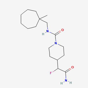 4-(2-amino-1-fluoro-2-oxoethyl)-N-[(1-methylcycloheptyl)methyl]piperidine-1-carboxamide