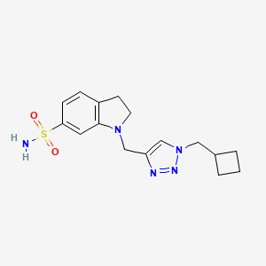 1-[[1-(Cyclobutylmethyl)triazol-4-yl]methyl]-2,3-dihydroindole-6-sulfonamide