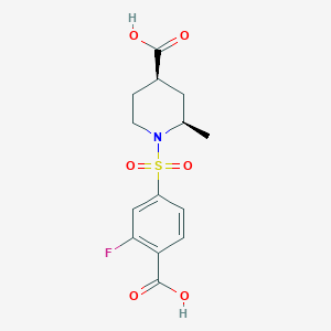 (2R,4R)-1-(4-carboxy-3-fluorophenyl)sulfonyl-2-methylpiperidine-4-carboxylic acid