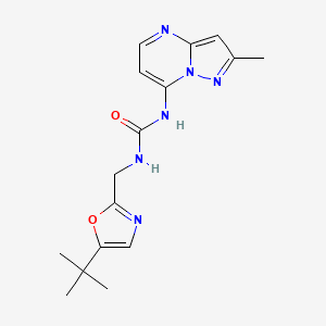 1-[(5-Tert-butyl-1,3-oxazol-2-yl)methyl]-3-(2-methylpyrazolo[1,5-a]pyrimidin-7-yl)urea