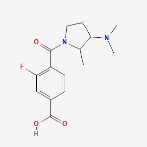 4-[3-(Dimethylamino)-2-methylpyrrolidine-1-carbonyl]-3-fluorobenzoic acid