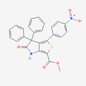 molecular formula C26H18N2O5S B7024298 methyl 4-(4-nitrophenyl)-2-oxo-3,3-diphenyl-1H-thieno[3,4-b]pyrrole-6-carboxylate 