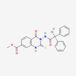 molecular formula C24H19N3O5S B7024316 methyl 3-[(2-hydroxy-2,2-diphenylacetyl)amino]-4-oxo-2-sulfanylidene-1H-quinazoline-7-carboxylate 