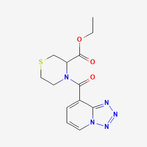 molecular formula C13H15N5O3S B7024331 Ethyl 4-(tetrazolo[1,5-a]pyridine-8-carbonyl)thiomorpholine-3-carboxylate 